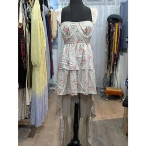 WeWoreWhat Corset High Low Maxi Dress